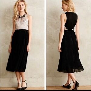 New! Anthropologie Nomad By Morgan Carper Isobel Brocade Pleated Dress, Size 12